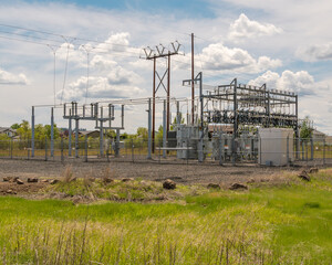 Small Substation Power Grid Near Residential Neighborhood