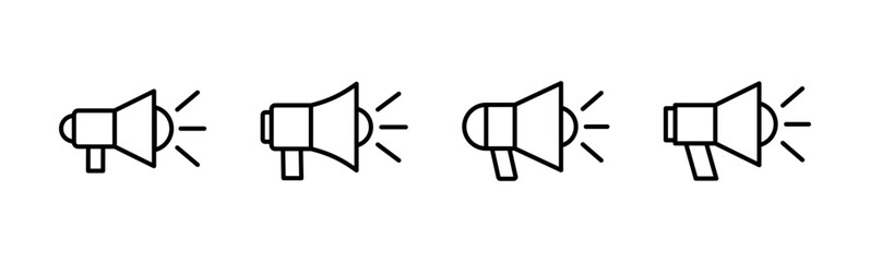 Megaphone icon set. Loudspeaker icon vector.