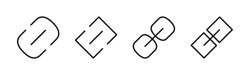 Link icon set. Hyperlink chain symbol.