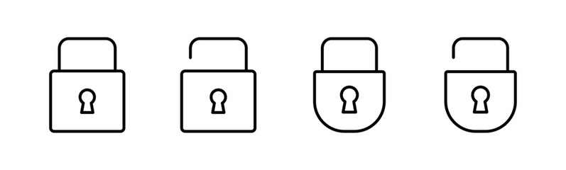 Lock icon set. Padlock icon vector. Encryption icon. Security symbol