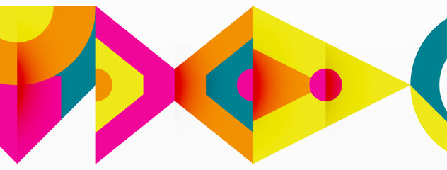 Colorful circle and triangle abstract background. Template for wallpaper, banner, presentation, background