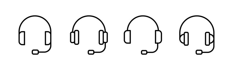 Headphone icon set. Headvector icon symbols