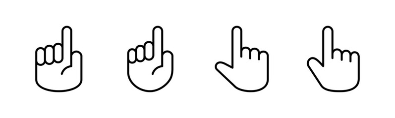 Hand icon set. hand vector icon, palm,click