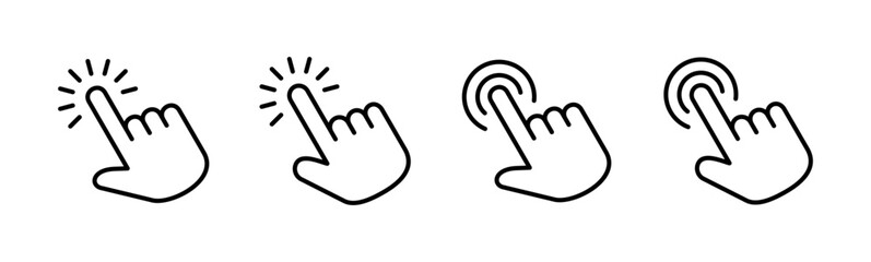Hand cursor icon set. click icon vector. hand click. pointer