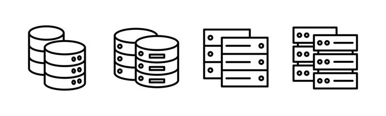 Database icon set. database vector icon