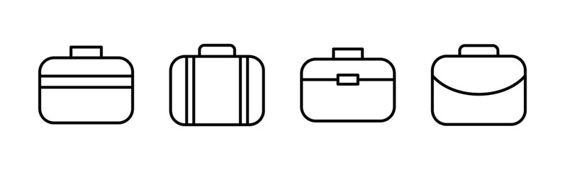 Briefcase icon set. suitcase icon. luggage symbol.