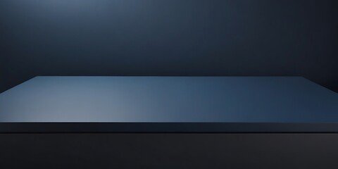 A Minimalistic Abstract Background Perfect for Product Presentation, Featuring Soft Light on a Dark Blue Wall, Adding a Touch of Elegance and Sophistication.
