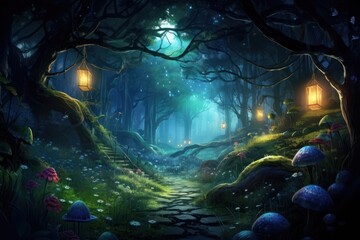 Magical forest outdoors fantasy nature.