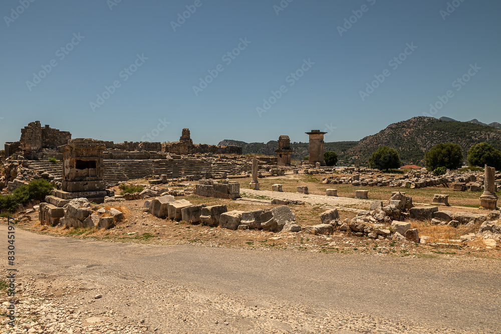 Wall mural Xanthos ruins were included in the World Cultural Heritage List by UNESCO due to the originality of the Lycian civilization and the importance of the findings obtained during the excavations.