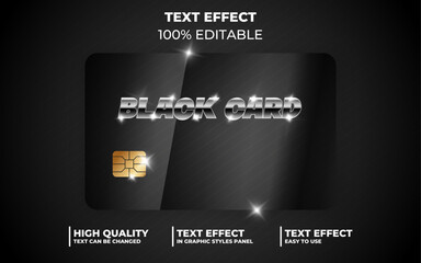 Editable Text Effect style. Black Card text