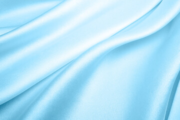 アイスブルーの流れがあるシルクサテン＿背景