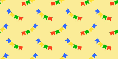 Saint John flags pattern design yellow background