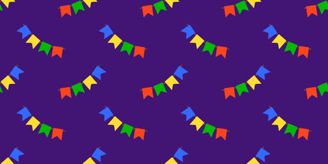Saint John flags pattern design purple background