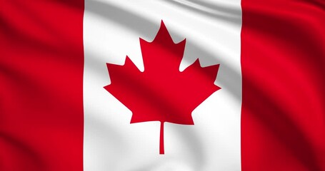 flag of Canada. Canadian flag background. 4k 60FPS
