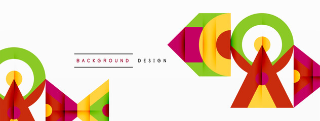 Colorful circle and triangle abstract background. Template for wallpaper, banner, presentation, background