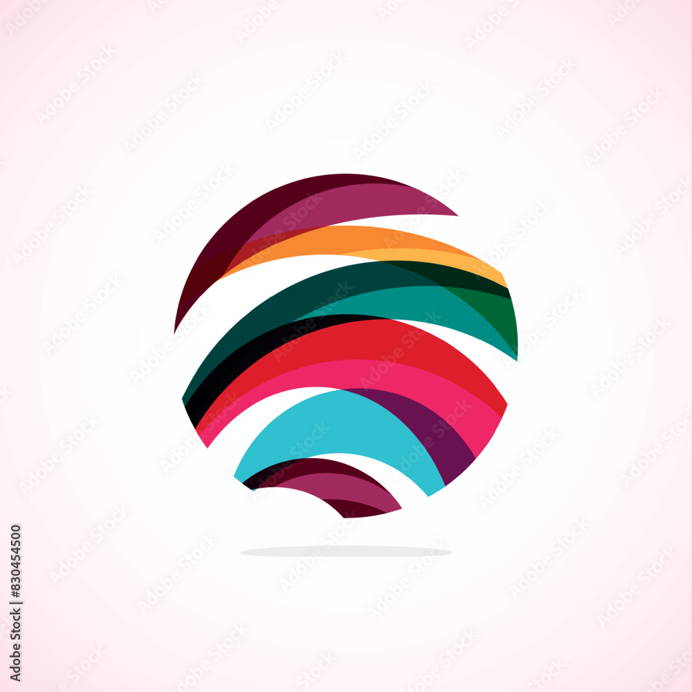 Poster Abstract circle logo - minimalist emblem, timeless and universal shape of circle. Unique logo represent range of brands and concepts, encapsulating simplicity and creativity in single, iconic image