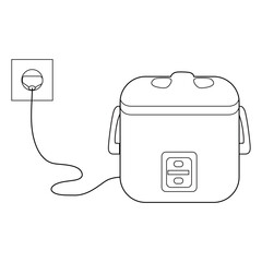 Fototapeta premium rice cooker outline vector illustration