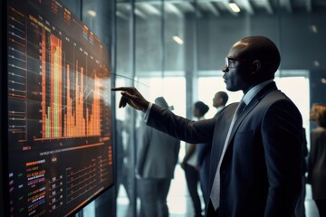 African Businessman diagram adult businesswear.