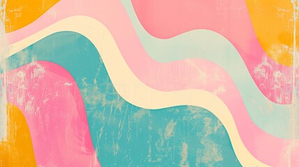 Retro background with waves of colourful stripes