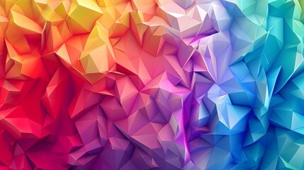 Fototapeta premium Color Blend Rainbow Trendy Low Poly BG Design. 