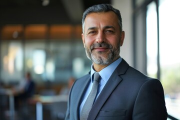 Fototapeta premium Confident arab middle age man portrait blazer adult.