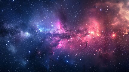 Obraz premium Galactic Wonders: Nebulae and Galaxies in an Abstract Space Scene