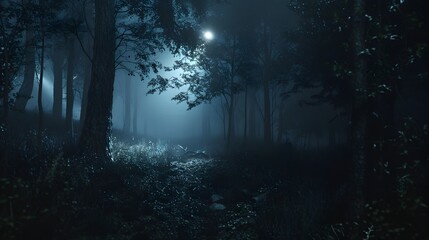 Nighttime Journey Through the Mysterious Forest