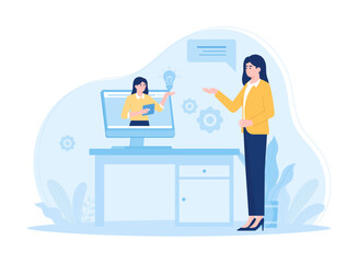 Customer support .online support concept flat illustration