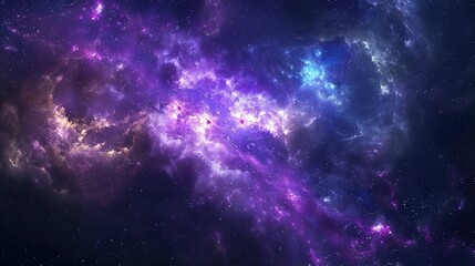 Naklejka premium Abstract Space: Nebulae and Galaxies Creating a Cosmic Landscape