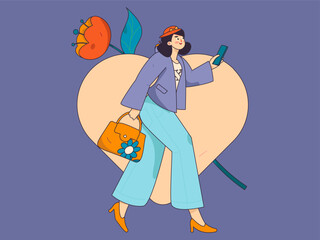 Happy Valentine's Day flat character vector concept business hand drawn illustration
