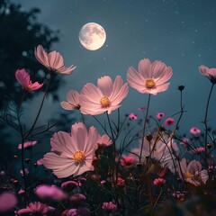 Moonlit Flower Garden