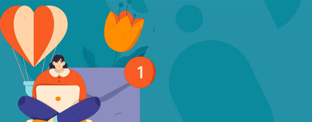 Happy Valentine's Day flat character vector concept business hand drawn illustration
