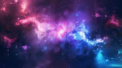 Naklejka premium Cosmic Beauty: Abstract Background with Nebulae and Galaxies