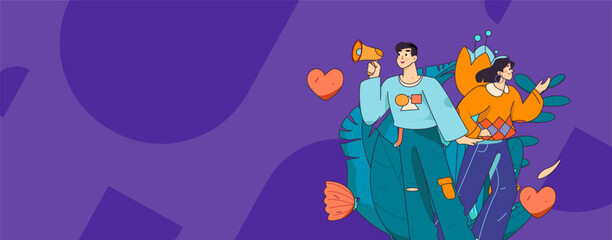 Happy Valentine's Day flat character vector concept business hand drawn illustration
