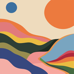 Abstract Sunset Landscape
