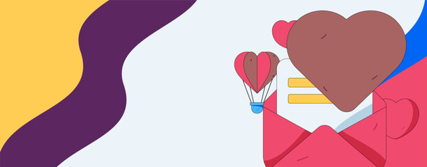 Happy Valentine's Day flat character vector concept business hand drawn illustration
