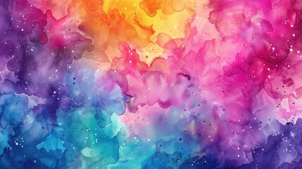 Vibrant watercolor splashes and colorful background