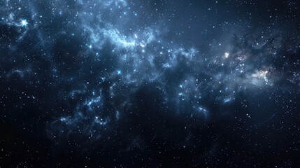 Starry Night Sky Background with Stars Galaxy and Cosmic Elements