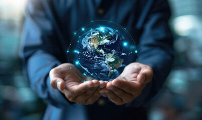 Fototapeta premium Global business concept with earth in hands