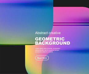 Round square geometric abstract background