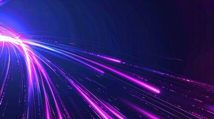 Cyber, digital, speed of light road speed concept. fast neon background