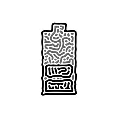 Unique Energy Battery Sign Icon Symbol in Abstract Style Pattern