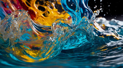 Obraz premium Dynamic Liquid Wave Backgrounds with Vivid Color Splashes