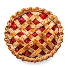 strawberry pie front view full length on transparency background PNG
