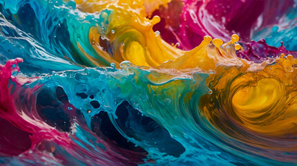 Obraz premium Dynamic Liquid Wave Backgrounds with Vivid Color Splashes