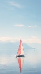 Fototapeta premium Lake and sailboat watercraft vehicle yacht.