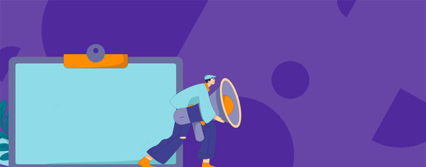 Notification announcement vector creative flat hand drawn illustration
