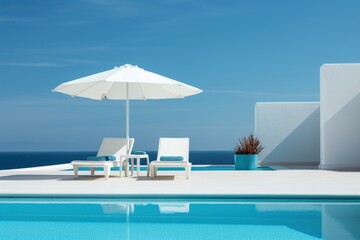 Fototapeta premium Swimming pool architecture furniture umbrella.