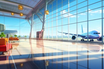 Aircraft airport airplane terminal.