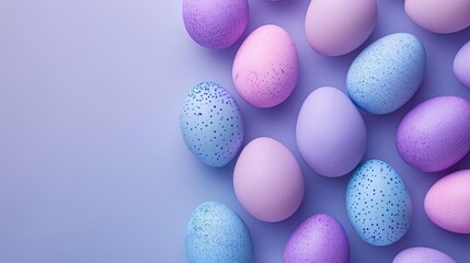 Tranquil Harmony, A Pastel Easter Egg Collection on a Purple Backdrop